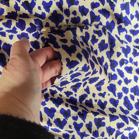 BAR III Blue Beige Black Animal Print Exposed Racer Back Zipper Dress - Picture 4 of 14